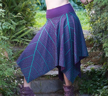 Purple & Turquoise - Long Pixie Skirt - Heavy Weight - Pointed Fairy Skirt - Festival Clothing - Everyday Fairywear