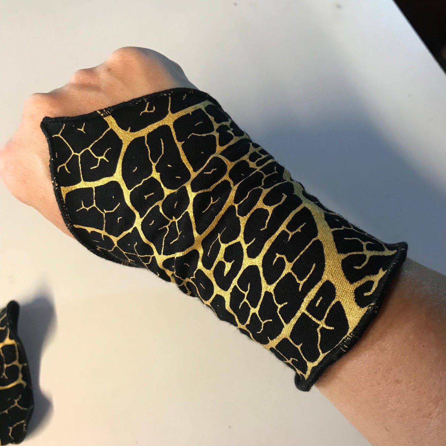 Leaf Print Cuffs w/ Finger Loops
