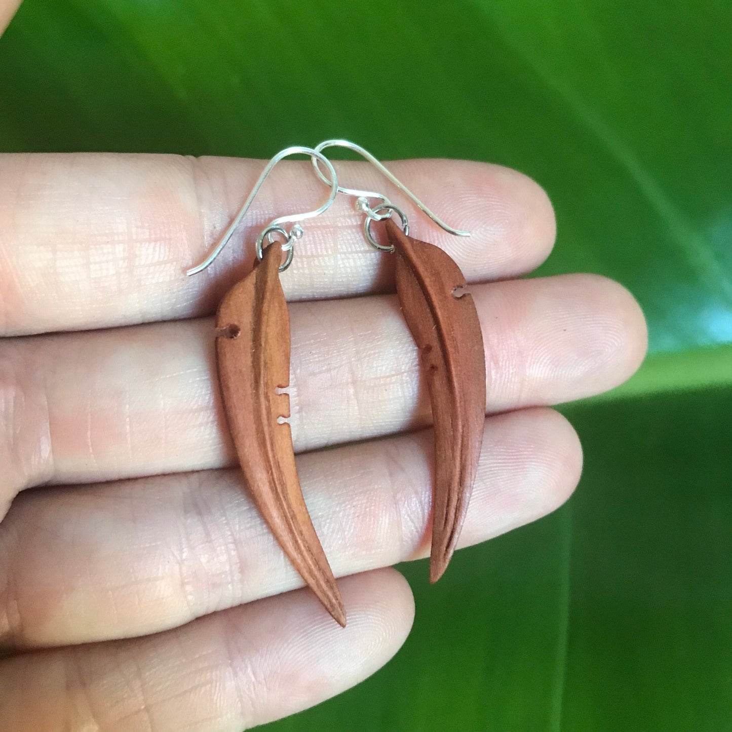 Small Gum Leaf Earrings - 3D Drop Earrings