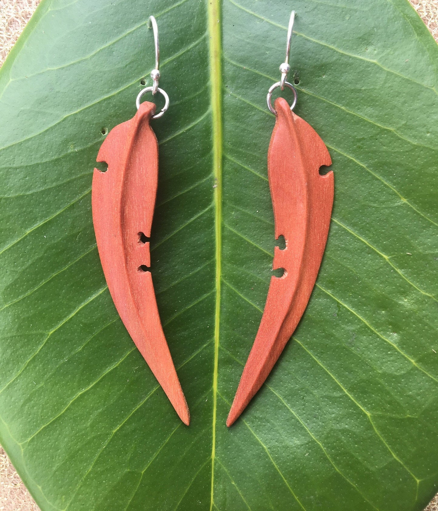 Medium Gum Leaf Earrings - 3D Drop Earrings