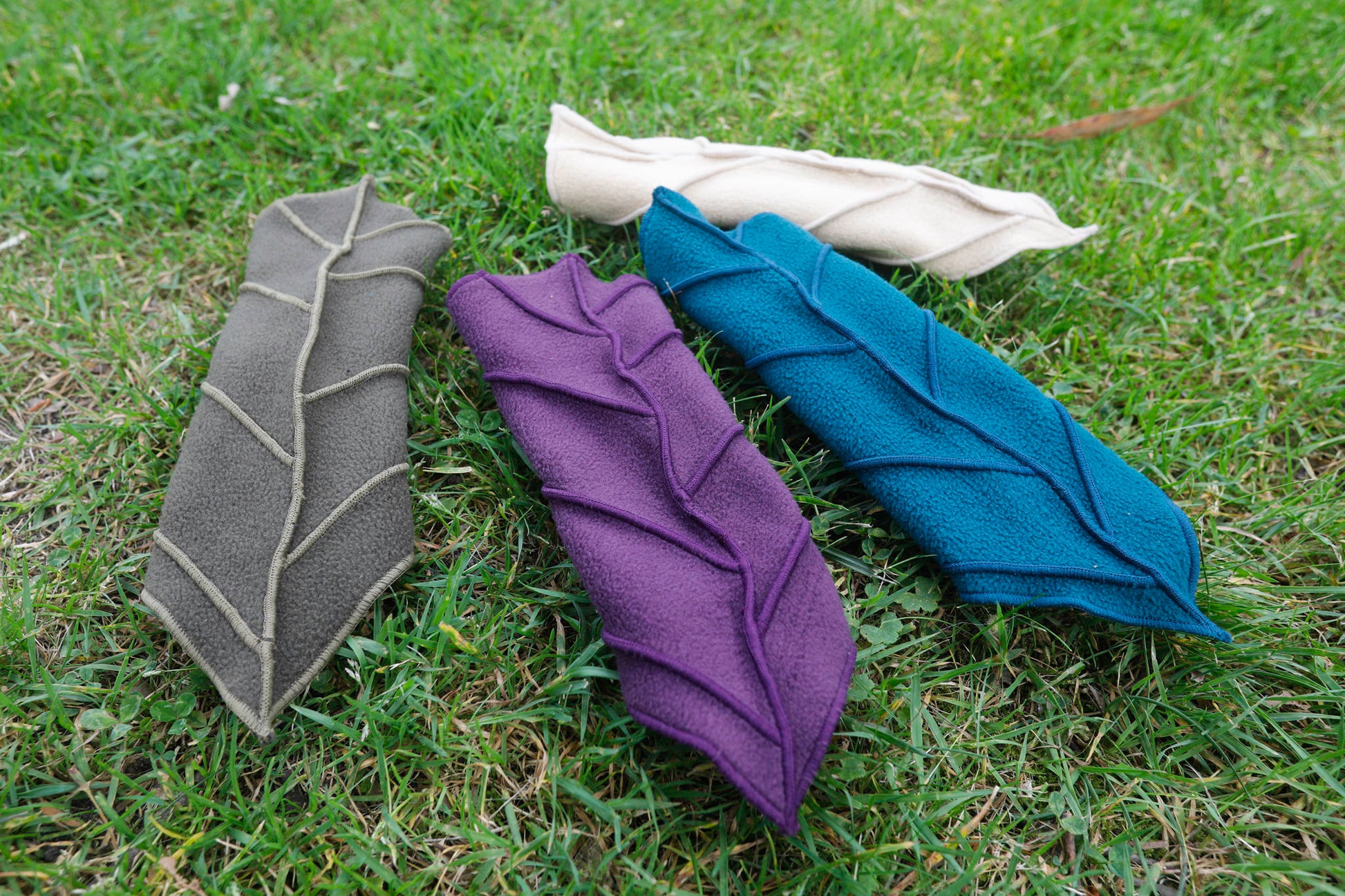 Fleecy Leaf cuffs - Pair of Arm Warmers - Arm Cuffs - Zelda Cosplay - Gauntlets - Bracers