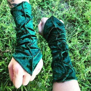 Velvet Leaf Arm Warmers - gauntlets - cuffs