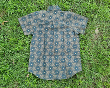 Last one! Small Mens Button Up Shirt, Collared Shirt, Psychedelic Button Down Shirt, Sacred Geometry Print