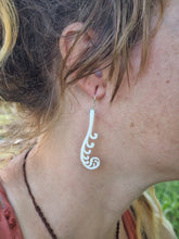 White Fern Frond - Unfurling Frond Earrings - Fern Earring